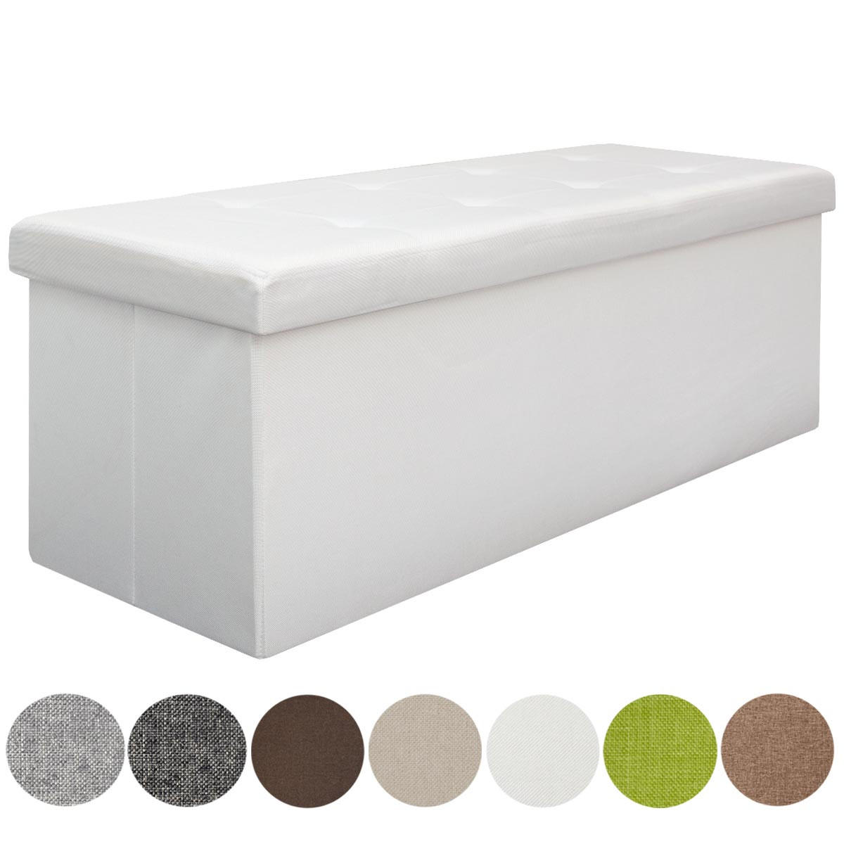 SITZBANK Faltbar, 110/38/38 cm, mit 2 Trennwänden, 120 Liter, Weiß - Weiß, Kunststoff (38/38/110cm) - Dunedesign