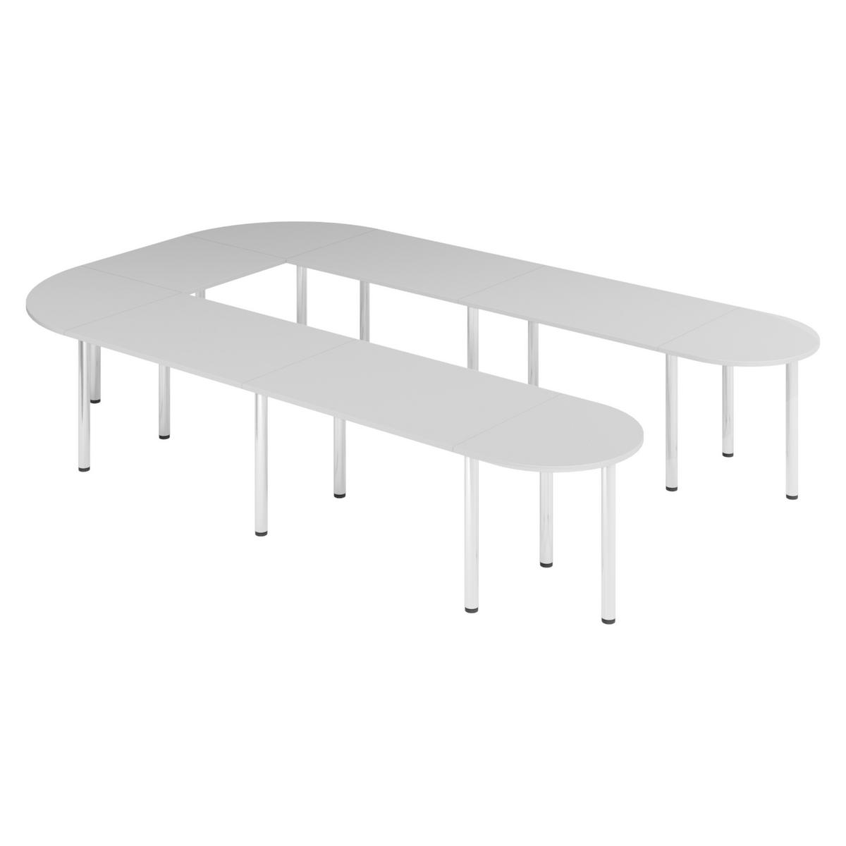 KONFERENZTISCH-SETS Serie-K 240/380/74 cm in Grau - Grau, Holzwerkstoff (240/380/74cm) - bümö