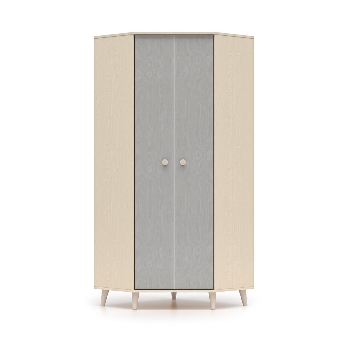 SKŘÍŇ 2DVEŘOVÁ Alycia Béžová - Šedá - Efekt dřeva - šedá, dřevo (80/190/80cm) - Petits-meubles
