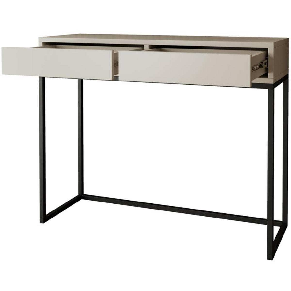 KONSOLENTISCH Lango 100/85/35 kaschmir mit schwarzen Metallbeinen - Kaschmir/Schwarz, Holzwerkstoff/Metall (35/100/85cm) - Beautysofa
