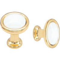 SCHRANKKNOPF Weiß Gold 4er-Set - Weiß, Metall (0.31/2.6/0.31cm)
