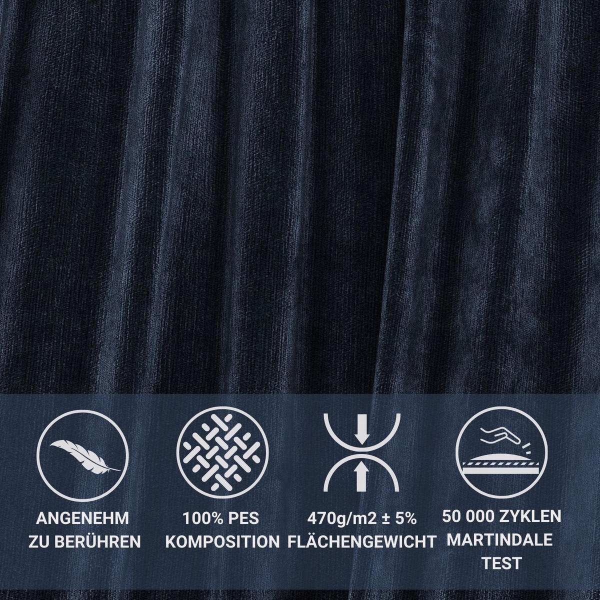 BOXSPRINGBETT Hugo Marineblau 200/200 cm - Schwarz/Dunkelblau, Holz/Holzwerkstoff (200/200cm) - Maison de Reve