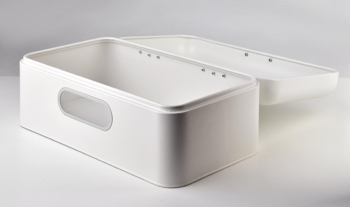 BROTKASTEN Samuel Weiß 42/22.5/17 cm Metall - Weiß, Metall (22.5/17/42cm) - Mondex