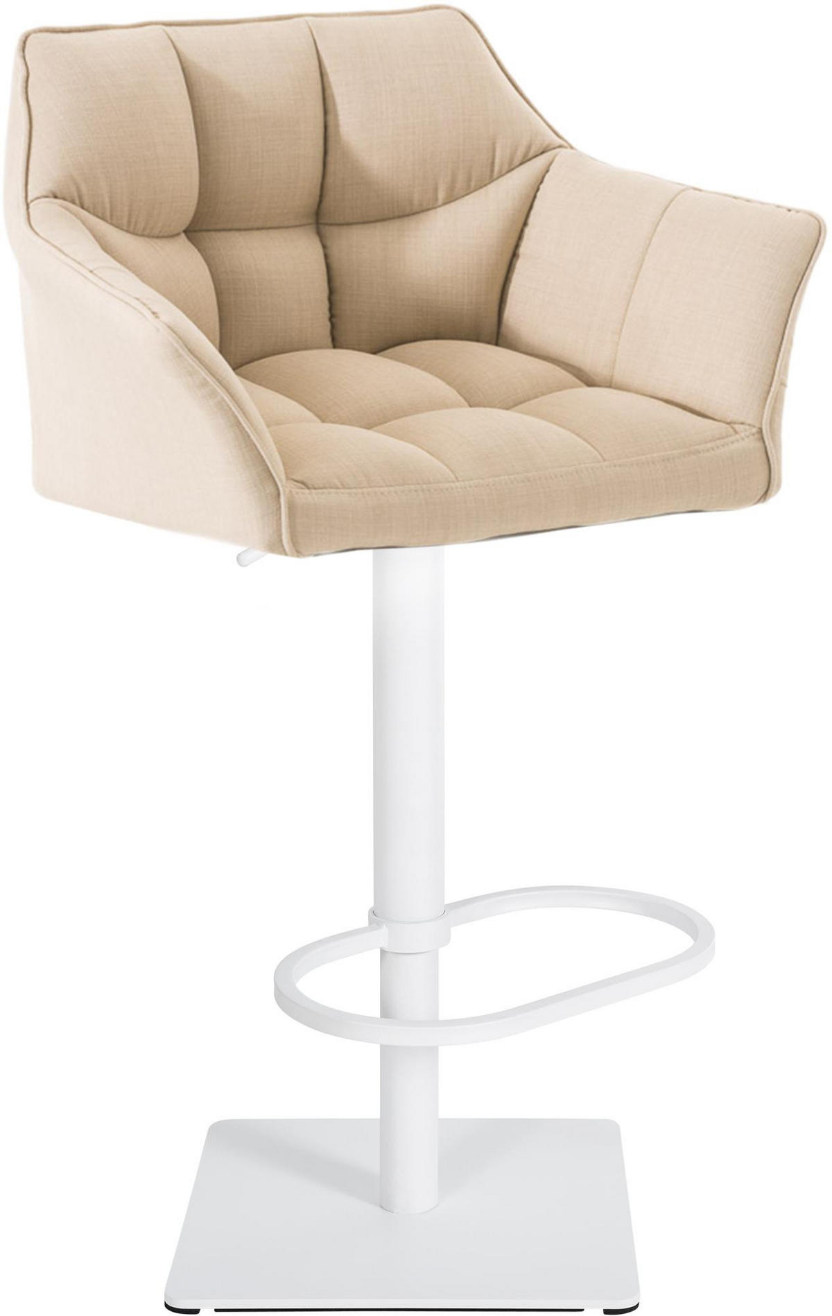 BARHOCKER Stoff Creme - Creme/Weiß, Textil/Metall (64/88/45cm) - CLP