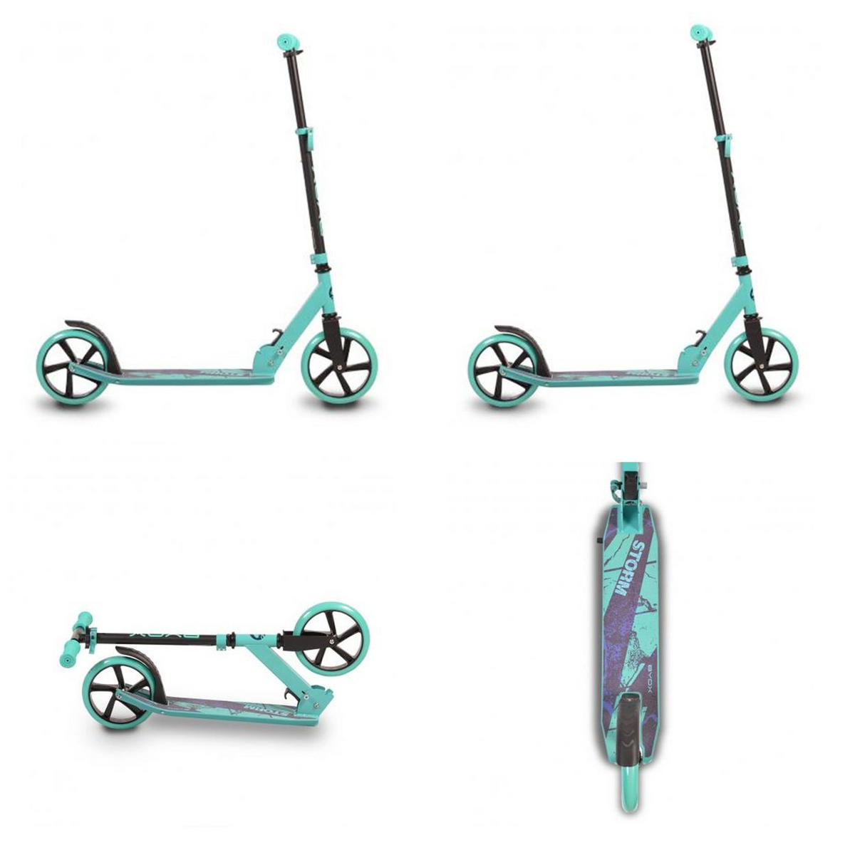 KINDERROLLER Storm türkis Höhe einstellbar, zusammenklappbar, PU Räder, ABEC-5 - Türkis, Metall (75/20/70cm)