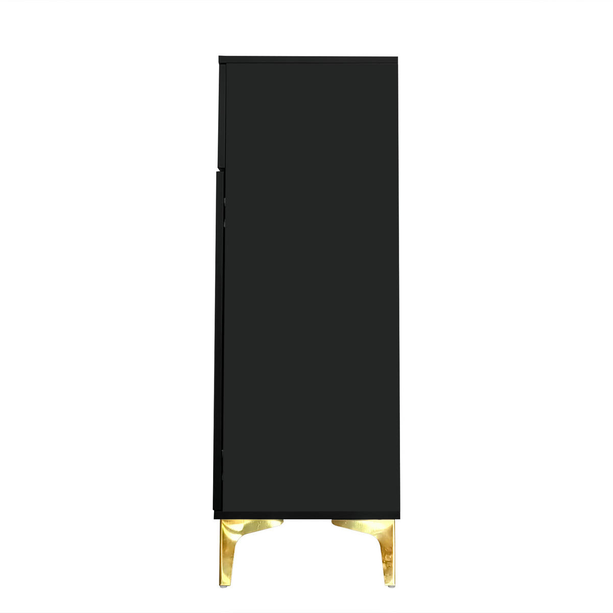 HIGHBOARD 83/35/101 cm mit 2 Türen & 2 Schubladen in Schwarz - Schwarz, Holzwerkstoff (83/101/35cm) - BEAOK