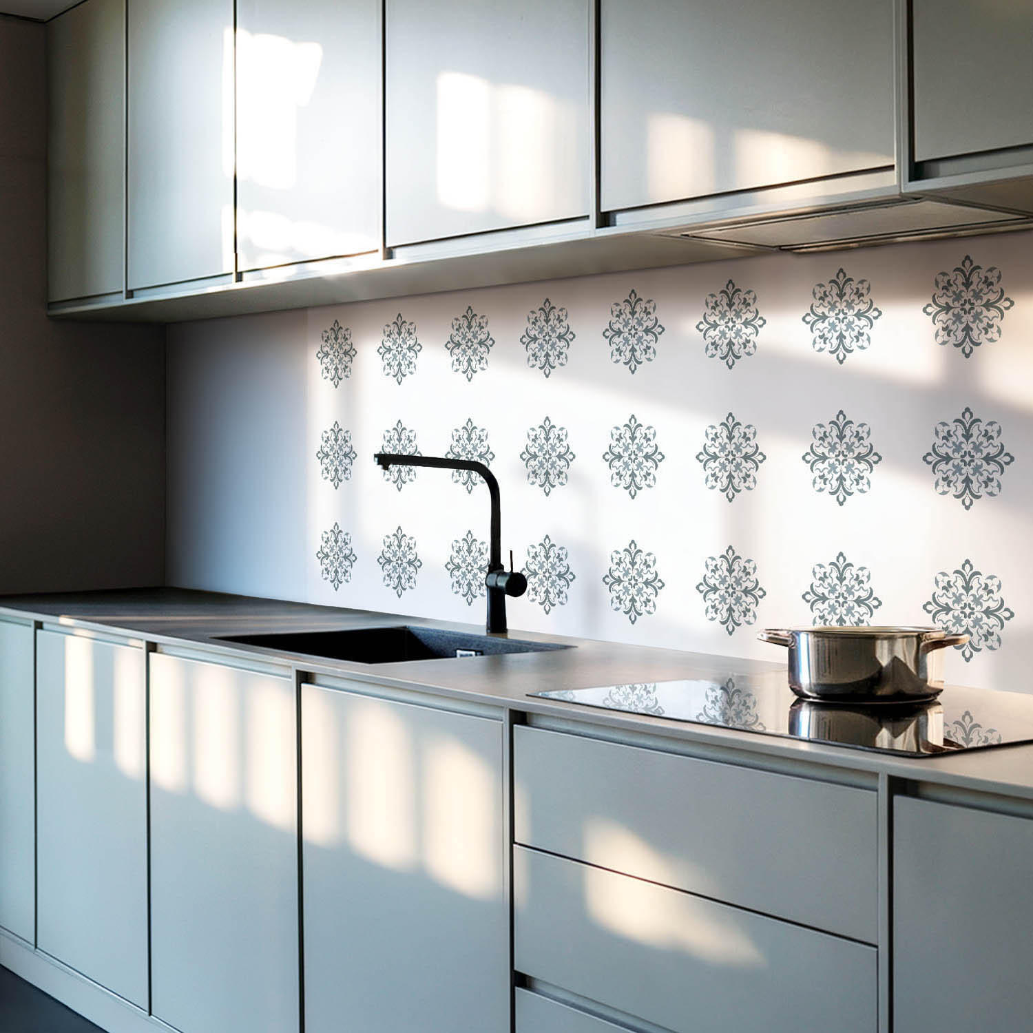 WANDPANEEL 10x 40x20 cm selbstklebend Velaria - Silberfarben, Kunststoff (20/1.6/40cm) - Wallfluent