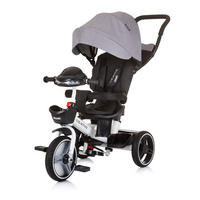DREIRAD Be Active 2 in 1 grau Sitz drehbar Musik Licht drehbar - Grau, Metall (117/50/96cm) - Chipolino
