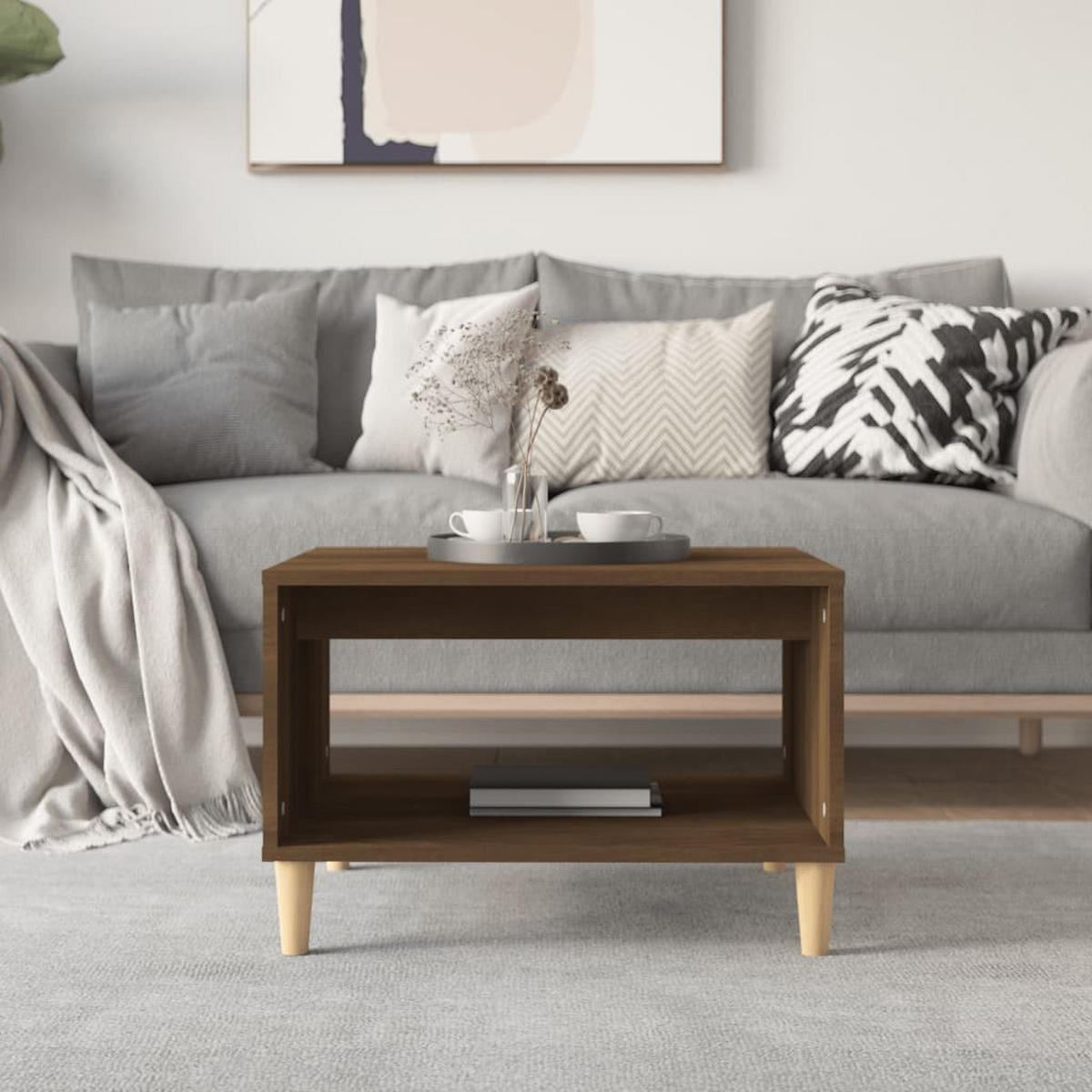 COUCHTISCH Braun Eichen-Optik 60x50x40 cm Holzwerkstoff - Braun, Holzwerkstoff (60/50/40cm) - furnicato
