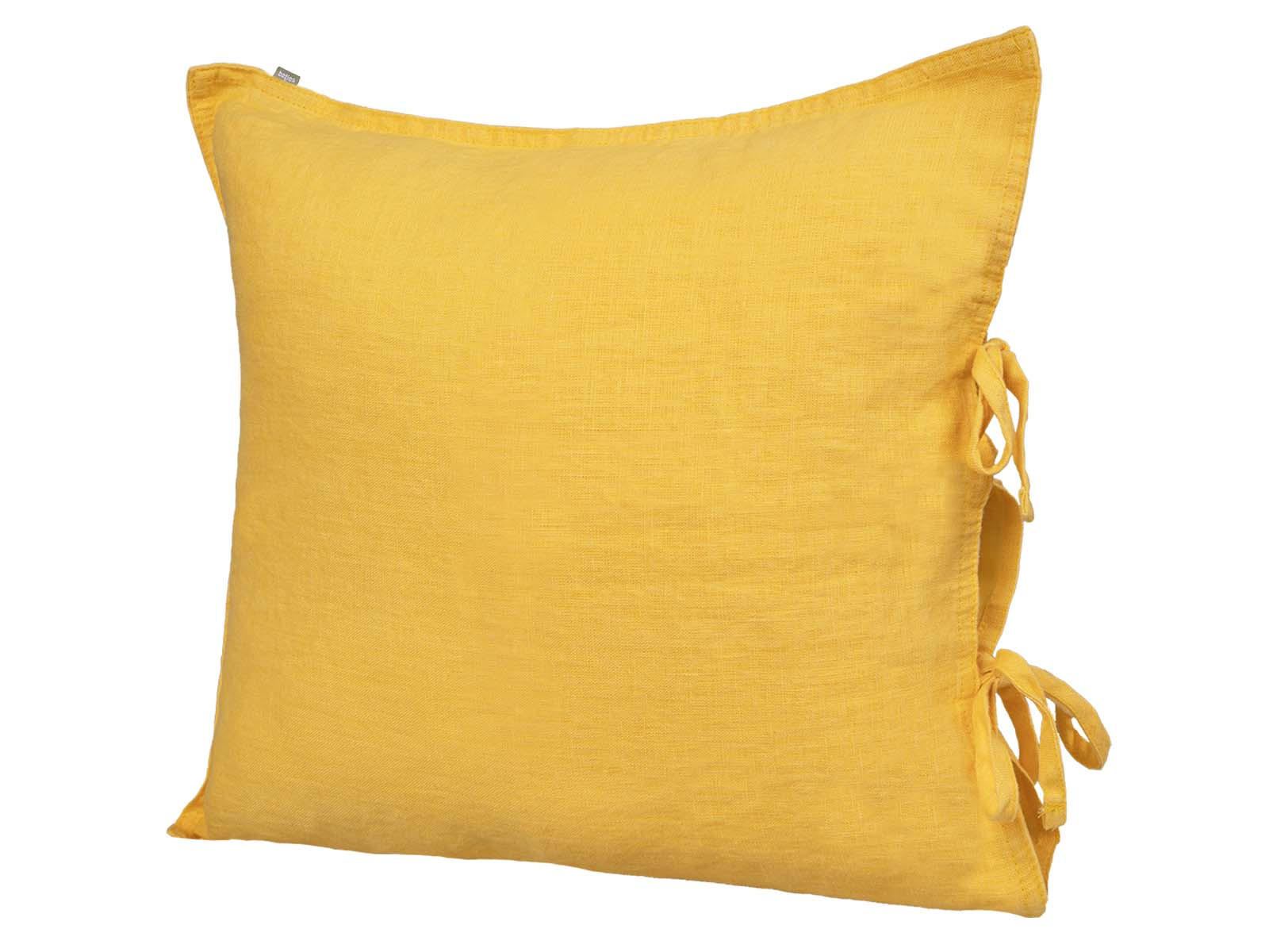 KISSENBEZUG reines Leinen zitronen-gelb 80/80 cm - Gelb, Naturmaterialien (80/80cm) - beties Heimtextil