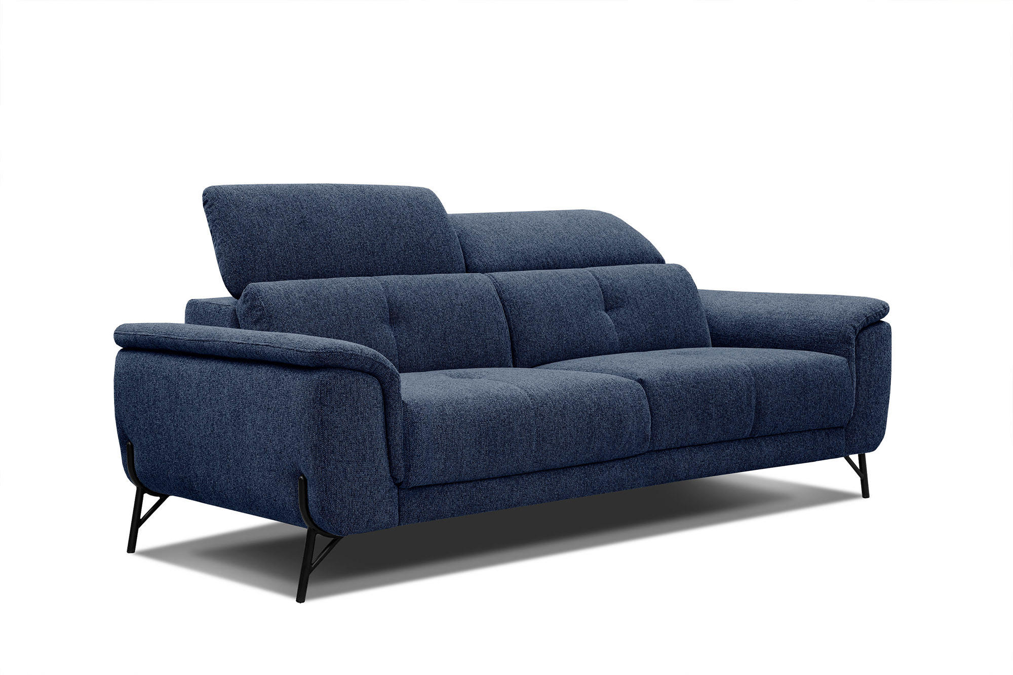 SOFA AVENA 3-Sitzer, dunkelblau - Dunkelblau, Holzwerkstoff/Textil (204/80/108cm) - Courtois Laville