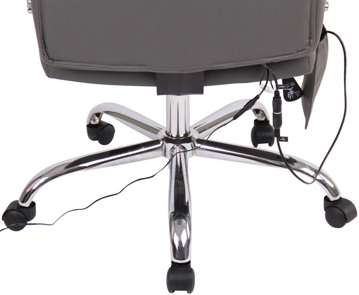 BÜROSTUHL Vallon, Kunstleder mit Massagefunktion Grau - Grau, Kunststoff/Textil (58/123/72cm) - TPFLiving