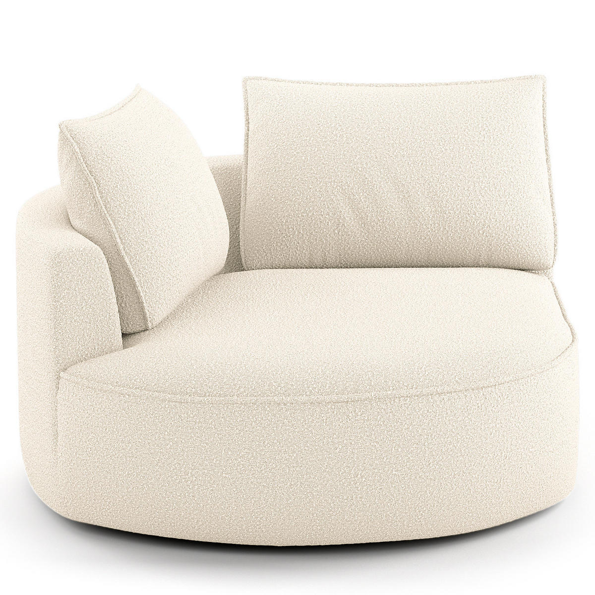 OTTOMANE - modular - Creme/Schwarz, Kunststoff/Textil (126/82/154cm) - home24