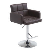 BARHOCKER Sutun Kunstleder Braun Silber - Braun, Leder/Metall (60/93/56cm) - DELUKE