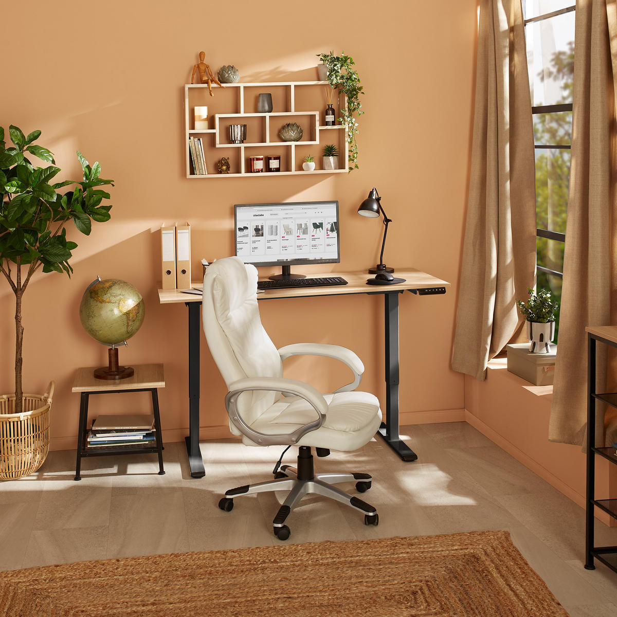 TISCHGESTELL Melville,110 - 168 x 60 x 70 - 119 cm,schwarz - Schwarz, Textil (60/168/119cm) - tectake