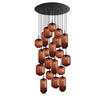 GALERIELEUCHTE Velo 20-flammig Braun Ø 18/20/25cm - Schwarz/Braun, Glas (25/25/27cm) - s.luce