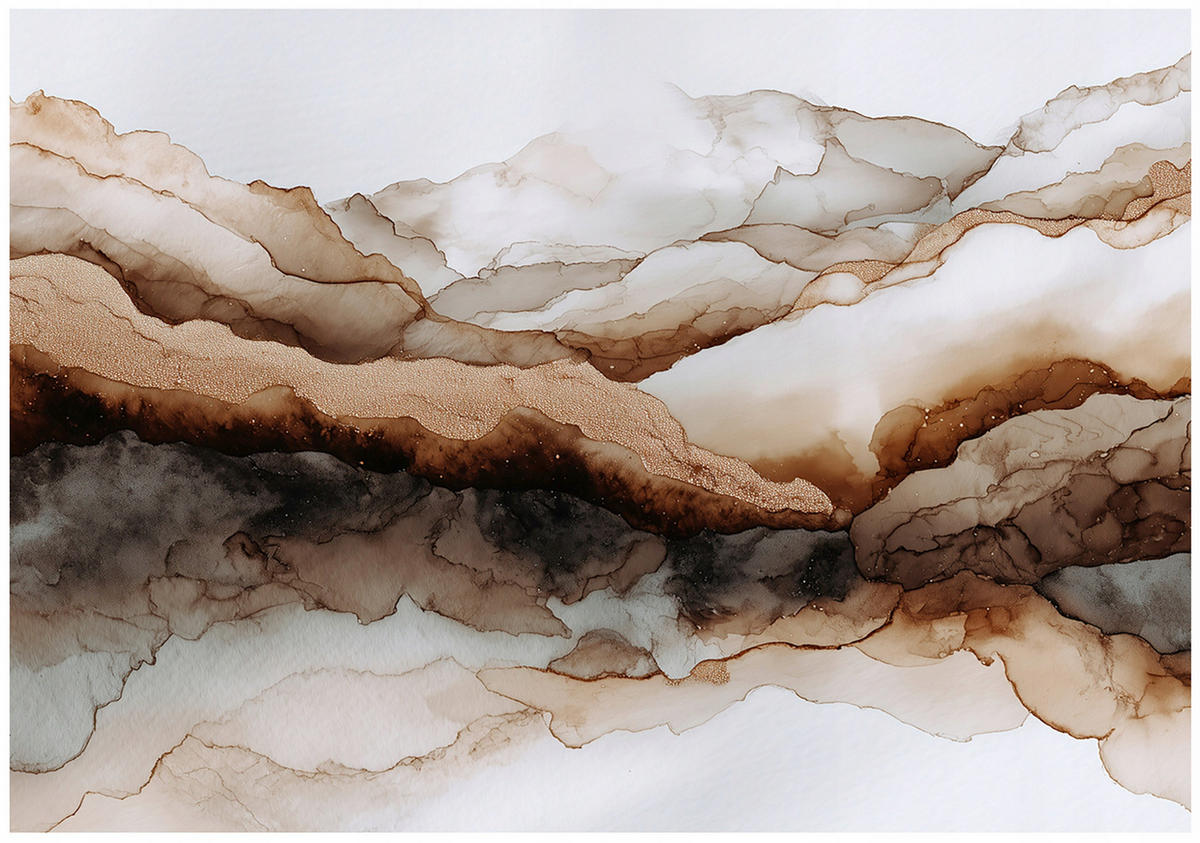 FOTOTAPETE Marmor Stein Braun 300x210 cm - Multicolor, Papier (300/210cm) - Wallarena