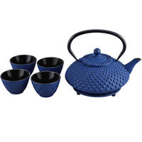 TEEKESSEL Gusseisen mit Sieb Tsuko Marineblau 1,25 l 20/20/16,5 cm - Dunkelblau, Metall (20/20cm) - AROMELIO