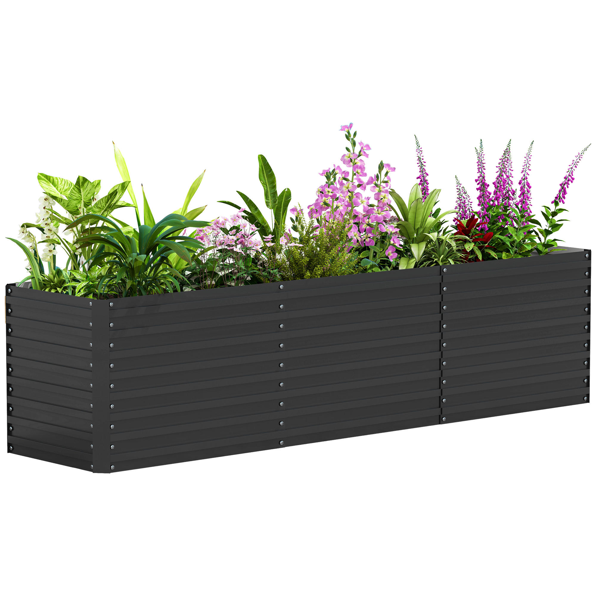 HOCHBEET, 240L x 60B x 60H cm - Dunkelgrau, Metall (60/60/240cm) - Outsunny
