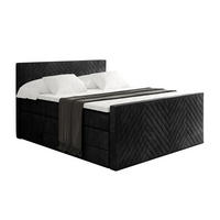BOXSPRINGBETT mit Matratze und Lattenrost - VEXA-Z KING-160x200 - Schwarz Casablanca - Schwarz, Holzwerkstoff (160/200cm) - ALTDECOR