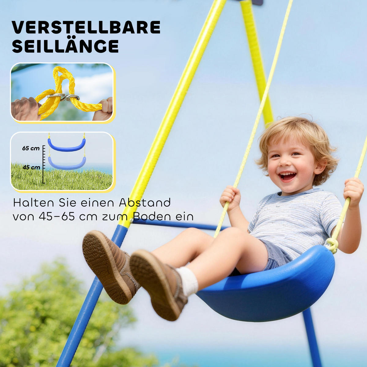 SCHAUKELGESTELL Stahl Oxford-Stoff Mehrfarbig - Multicolor, Metall (160/288cm) - AIYAPLAY