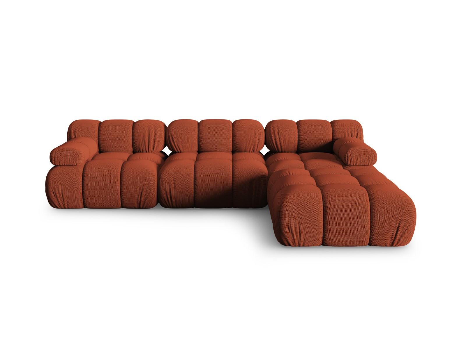 SOFA modular Bellis aus 3D-Stoff ziegelstein 4 Sitzplätze - Orange, Textil (188/70/282cm) - Micadoni