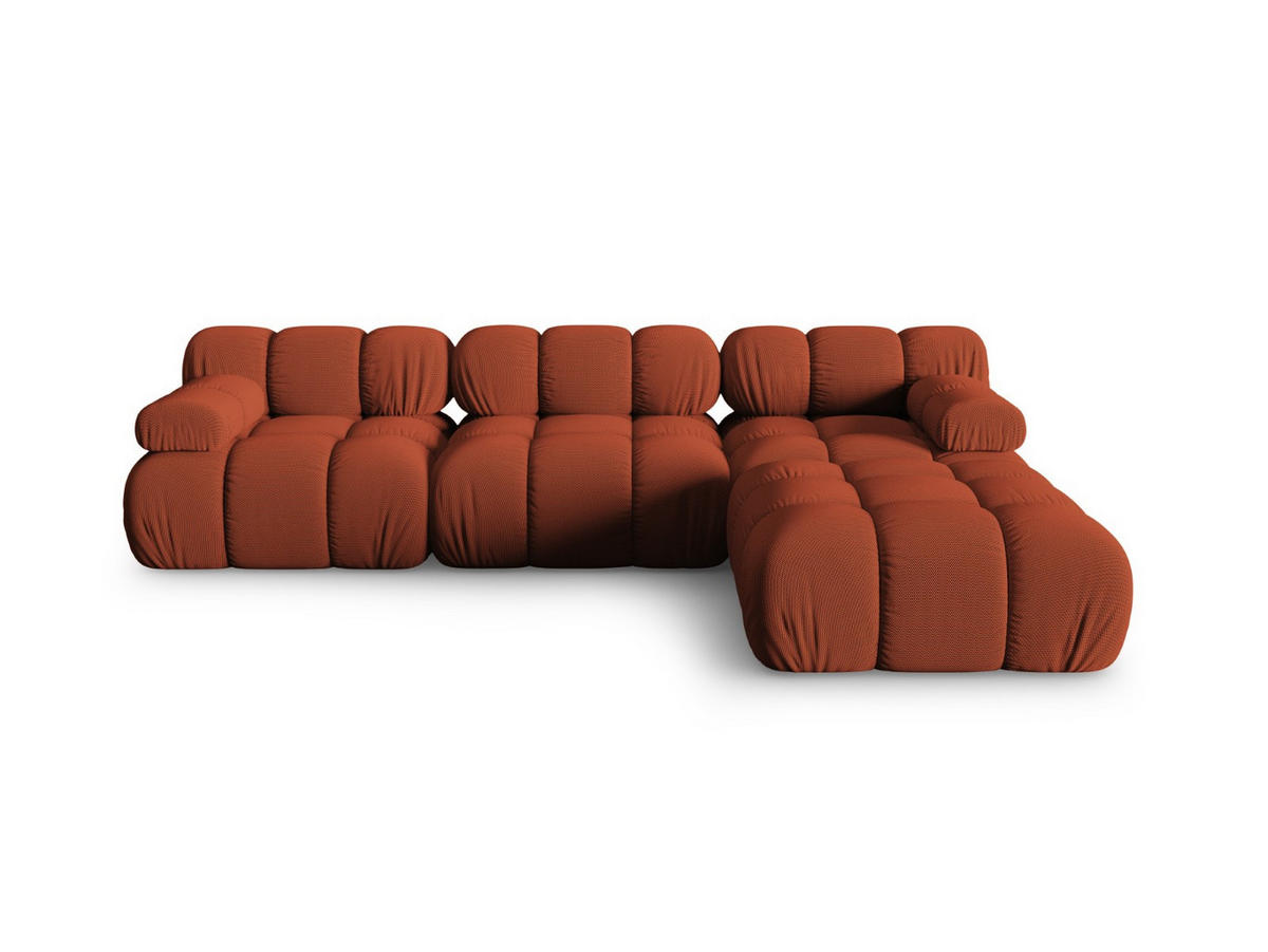 SOFA modular Bellis aus 3D-Stoff ziegelstein 4 Sitzplätze - Orange, Textil (188/70/282cm) - Micadoni