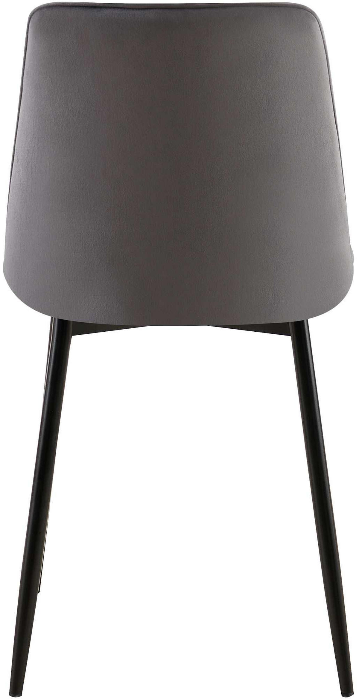 STUHL Samt dunkelgrau - Dunkelgrau/Schwarz, Textil/Metall (47/89/61cm) - CLP