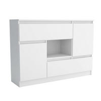 KOMMODE FIORENZA 120/85/33 cm mit 2 Schubladen 2 Türen Weiß - Weiß, Holzwerkstoff (120/85/33cm) - MASSENO