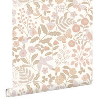 TAPETE Blumen und Vögel 53 cm x 10.05 m - Weiß, Papier (53/0.1cm) - ESTAhome