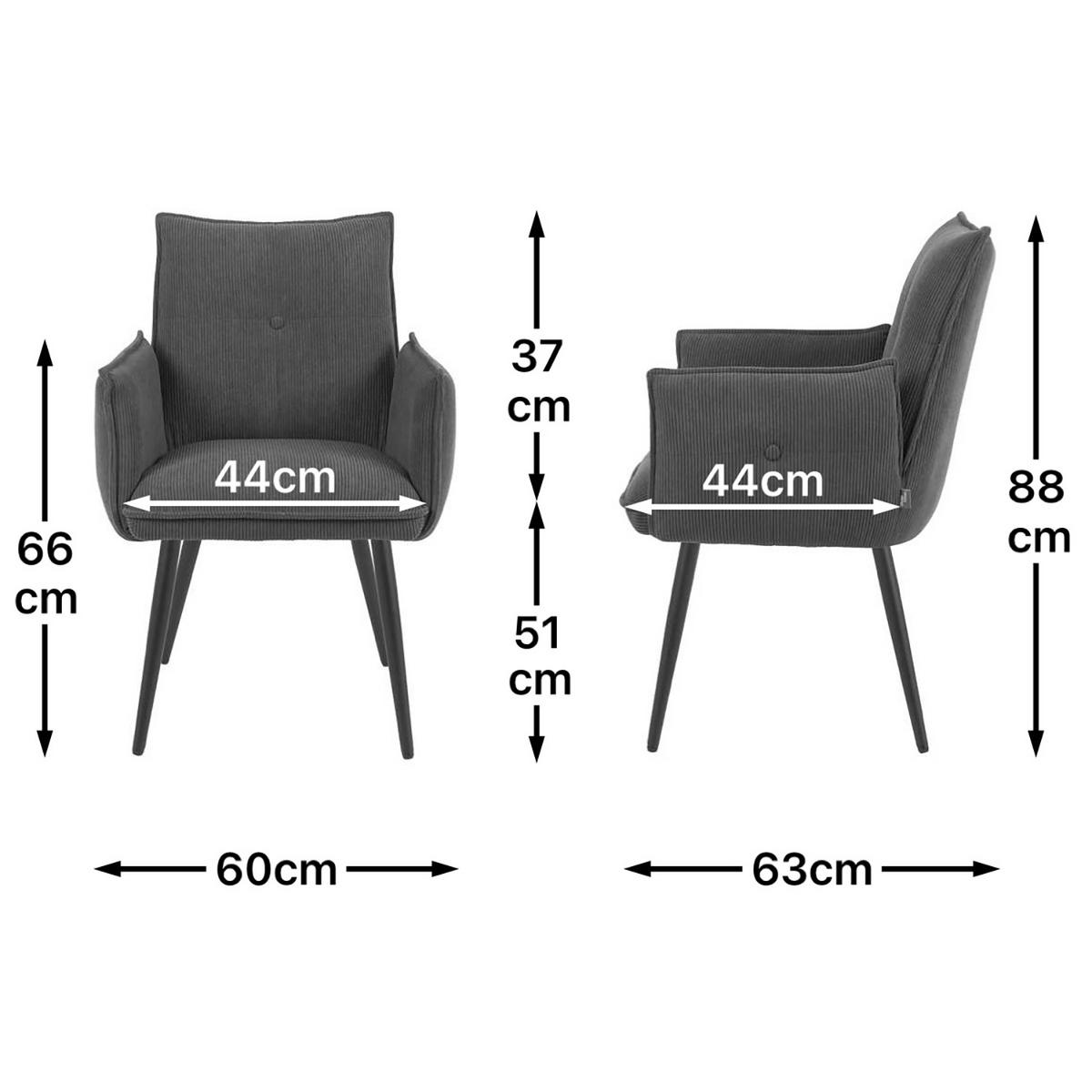 ESSZIMMERSTUHL Mika-Ayla - Multicolor/Schwarz, Textil/Metall (60/88/63cm) - DUBI Möbel