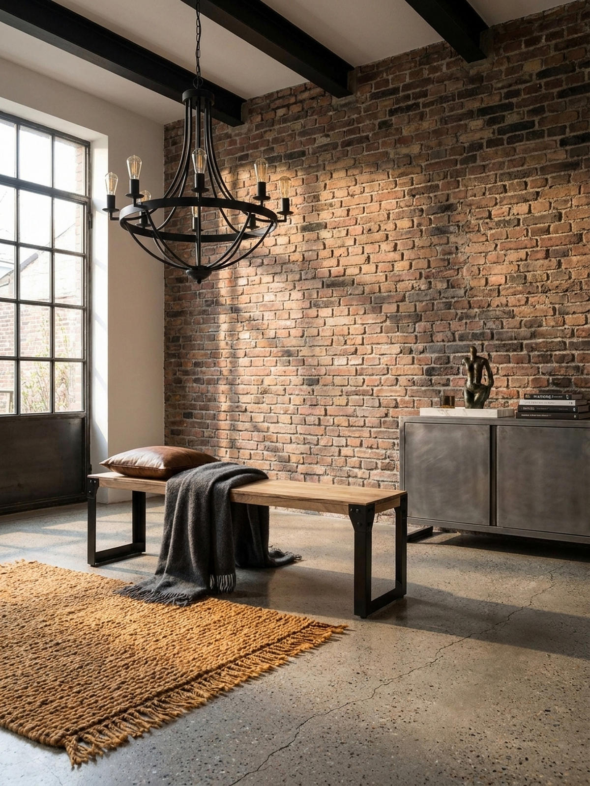 ESSZIMMERBANK Massivholz Metall ohne Lehne, Akazie 120x40x45 cm - Schwarz/Braun, Holz/Metall (120/45/40cm) - KADIMA DESIGN