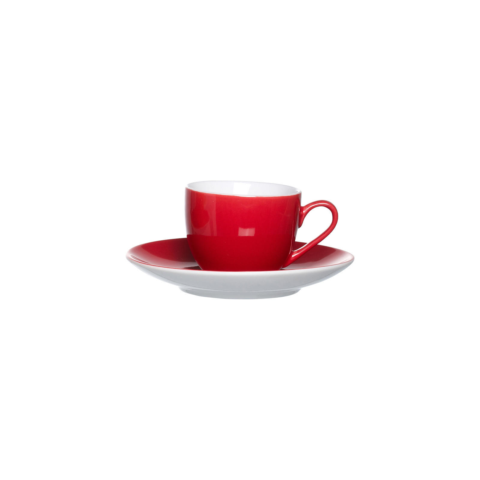 ESPRESSOTASSE MIT UNTERTASSE Doppio Rot 80 ml - Rot, Keramik (12/7/12cm) - Ritzenhoff Breker