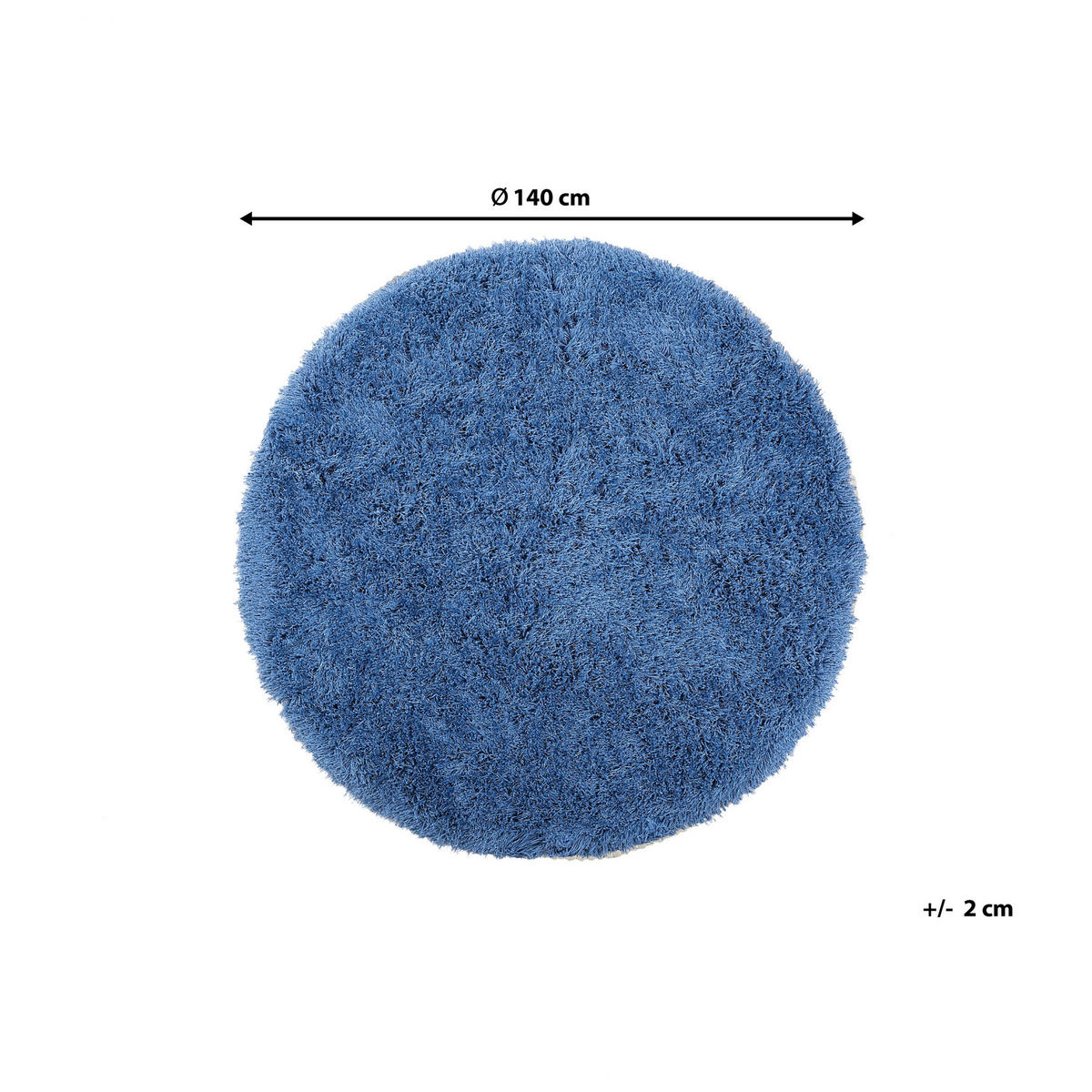 SHAGGY-TEPPICH Cide 140/140 cm - Blau, Kunststoff (140/140cm) - Beliani