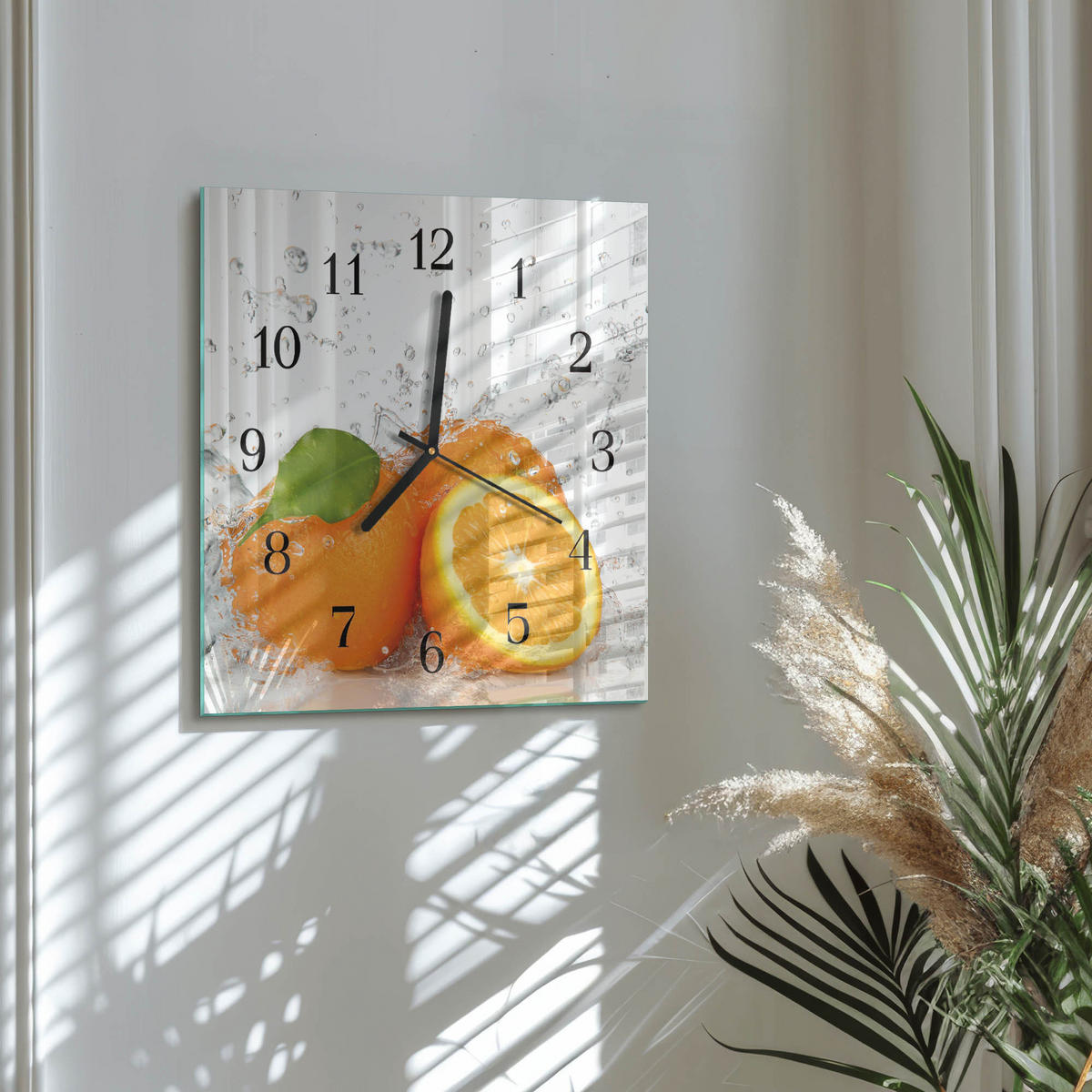 WANDUHR 30x30 cm - Orangen - Orange, Glas (30/30/0.4cm) - TULUP
