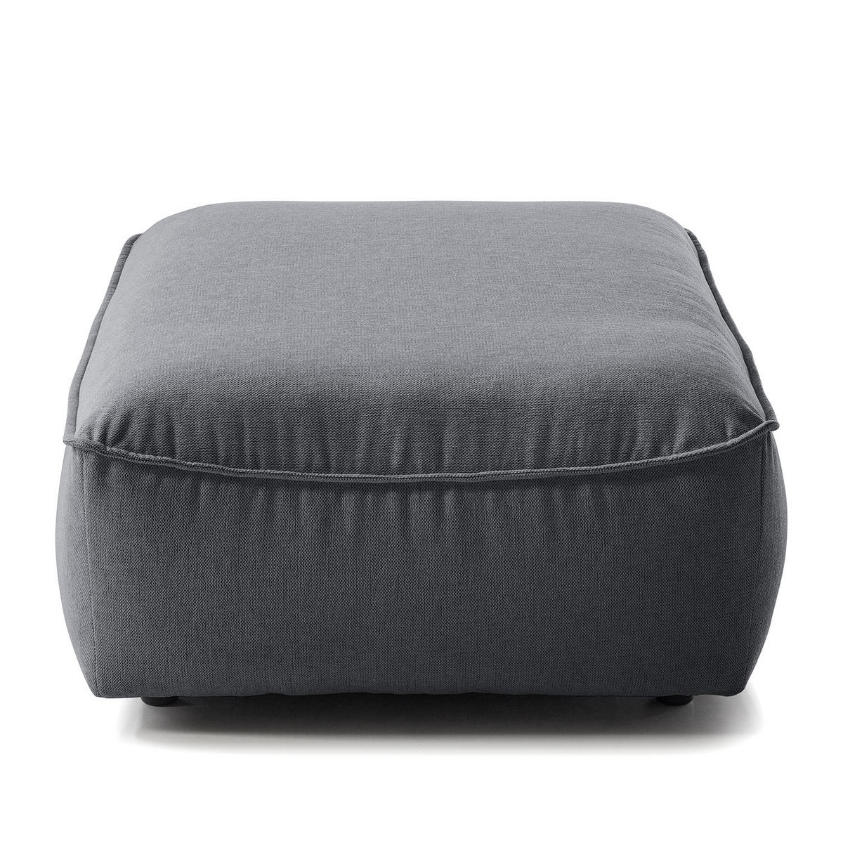 POLSTERHOCKER - Schwarz/Grau, Kunststoff/Textil (99/40/82cm) - home24