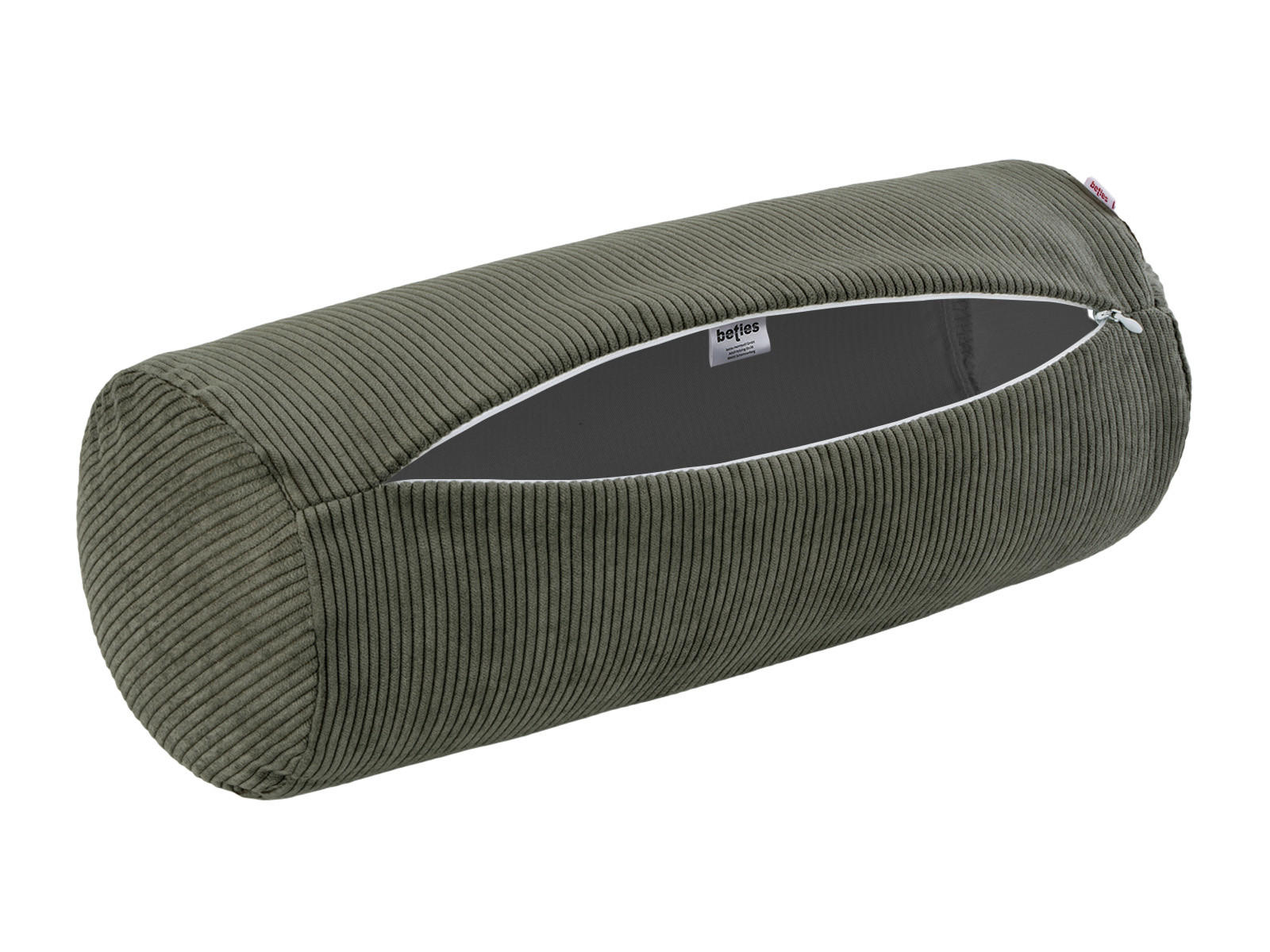 XL-NACKENROLLENHÜLLE HYggelig No.1 stein-grau Cord-Samt 70/25 cm - Grau, Textil (25/70cm) - beties Heimtextil