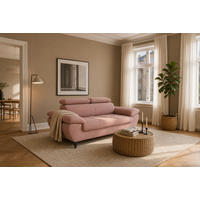 2,5-SITZER Karlstad Chenille Rosa verstell. Kopfstützen B 194 cm - Rosa, Kunststoff/Textil (194/84/100cm) - foamnova
