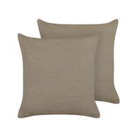 DEKOKISSEN 2er-Set Taupe 45/45 cm Sagina - Graubraun, Naturmaterialien/Textil (45/45cm) - Beliani