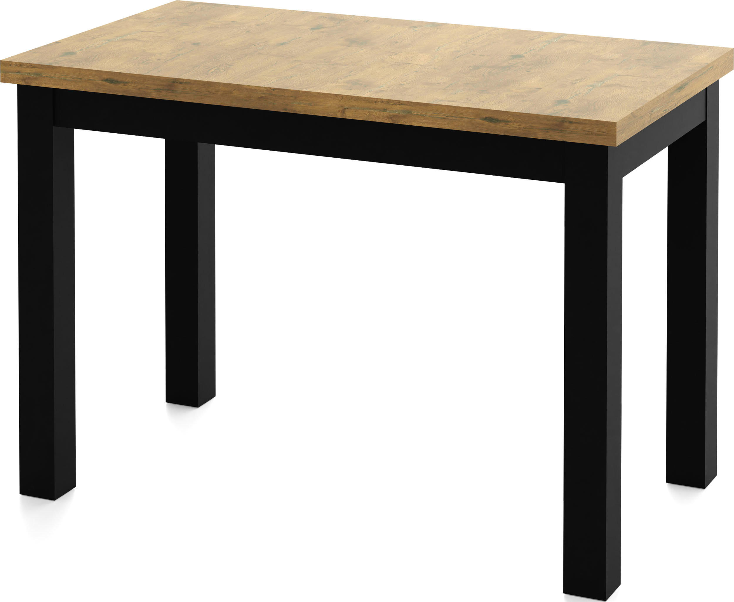 ESSTISCH Arden rechteckig, Eiche Hell Braun 100/60/73 cm - Eichefarben/Schwarz, Holz/Holzwerkstoff (60/100/73cm) - WFL GROUP