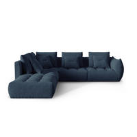 MODULARES-ECKSOFA links Bloom aus strukturiertem Stoff dunkelblau 4 Sitzplätze - Dunkelblau, Textil (310/316cm) - Micadoni