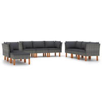 GARTENSET Yeager 9-teilig - Grau, Metall - Nettlife