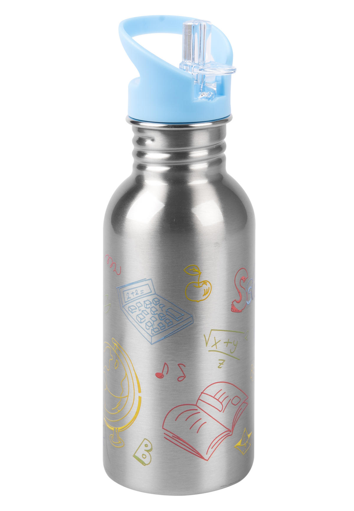 TRINKFLASCHE Back to school Silber 500 ml - Grau, Metall (0.5L) - United Labels