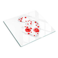 GLASPLATTE 60x52 cm Himbeeren mit Milch - Rot, Glas (60/0.4/52cm) - TULUP