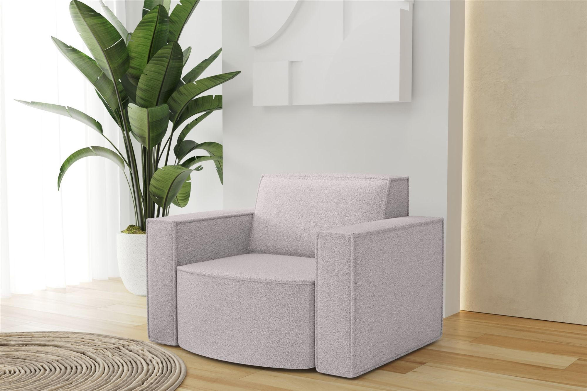 SESSEL Palma Ascot Bukla - Rosa, Holzwerkstoff/Textil (98/74/89cm) - Fun Möbel