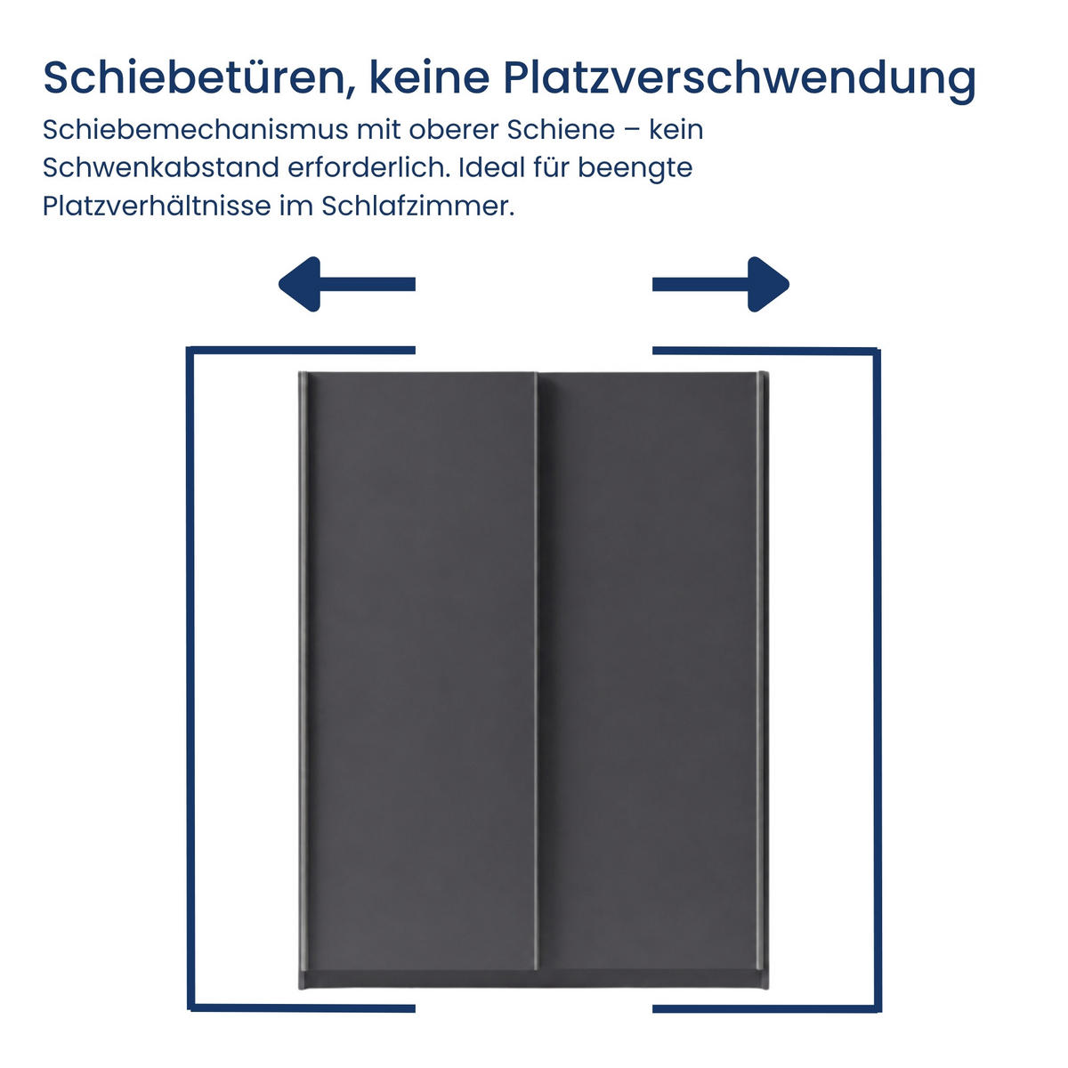 SCHWEBETÜRENSCHRANK 2-Türen 180 cm in Graphit - Graphitfarben, Holzwerkstoff (62/198.5/180.6cm) - Home Collective
