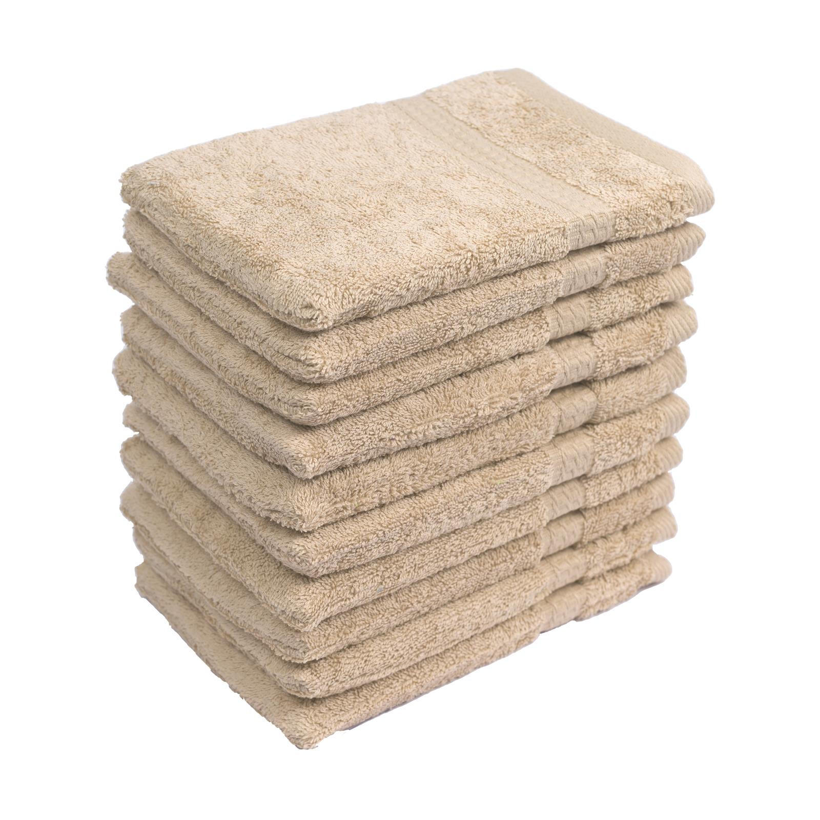 WASCHLAPPEN 16x21 cm aus 100% Baumwolle 500g/m2, 10er Set Waschhandschuhe Beige - Beige, Textil (16/21cm) - Carpe Sonno