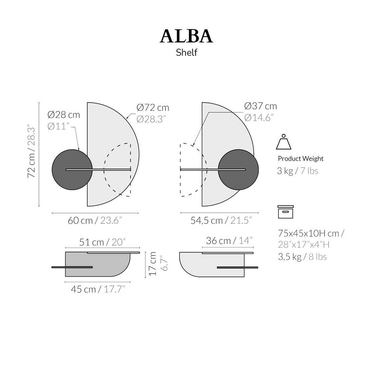 REGAL Alba Halbkreis - Eichefarben/Schwarz, Holz (60/72/17cm) - Woodendot