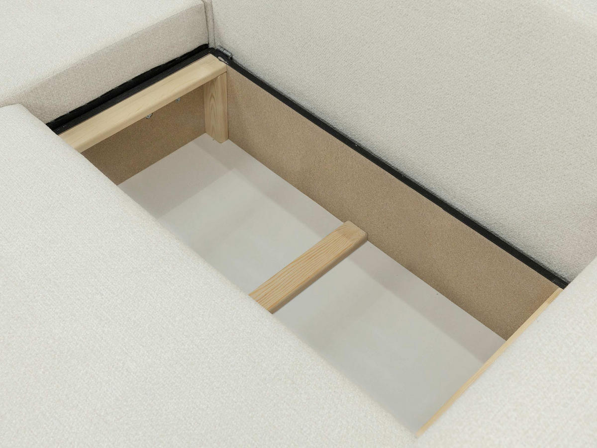 ECKSOFA Floryn L - Beige/Schwarz, Holz/Kunststoff (245/145cm) - MIRJAN24