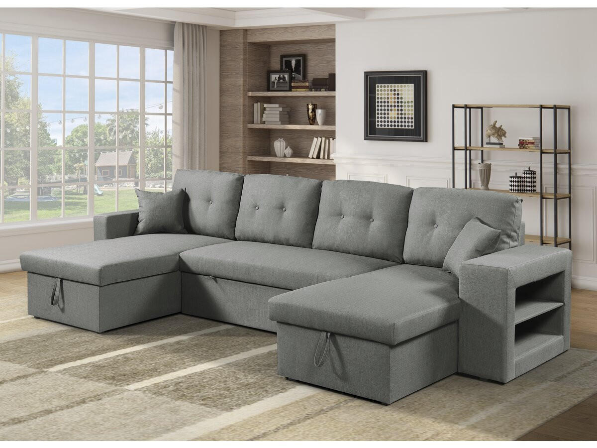 ECKSOFA axel Grau - Grau, Textil (146/298cm) - Habitat Garten